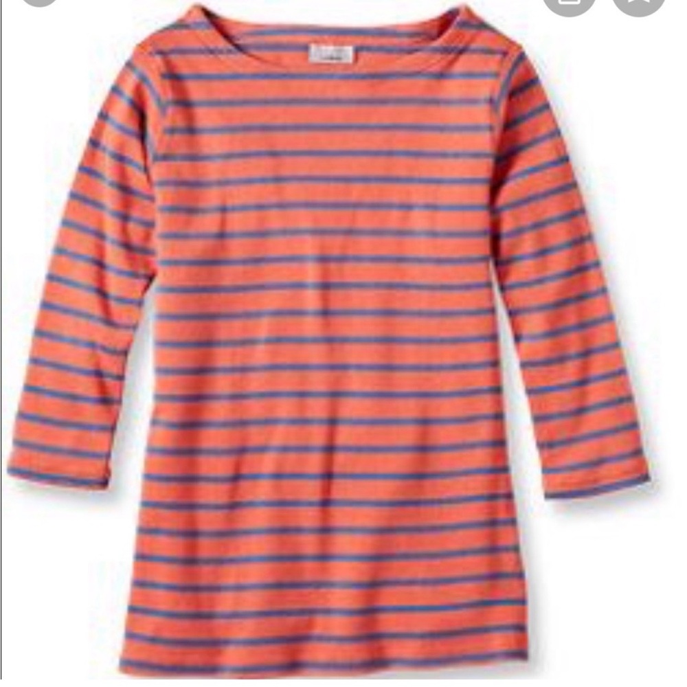 LL Bean Small French Sailor Boat Neck Striped Shirt
